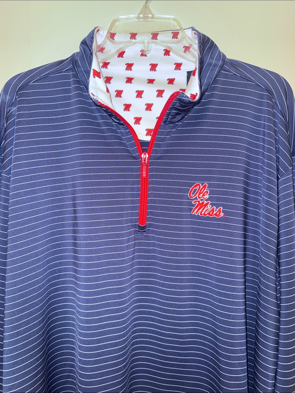 Horn Legend Ole Miss Blue & Red "Rebs" 1/4 Quarter Zip XXL 2XL HOTTY TODDY